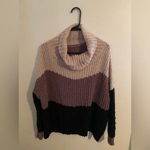 Women’s Tri-Tone Turtleneck Sweater